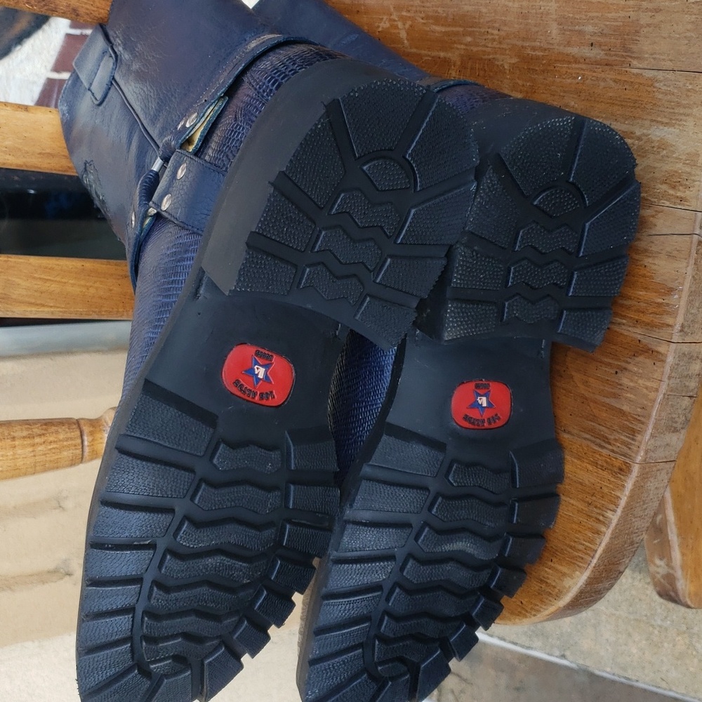 Mens Lizard Biker Boots - Picture 3 of 7